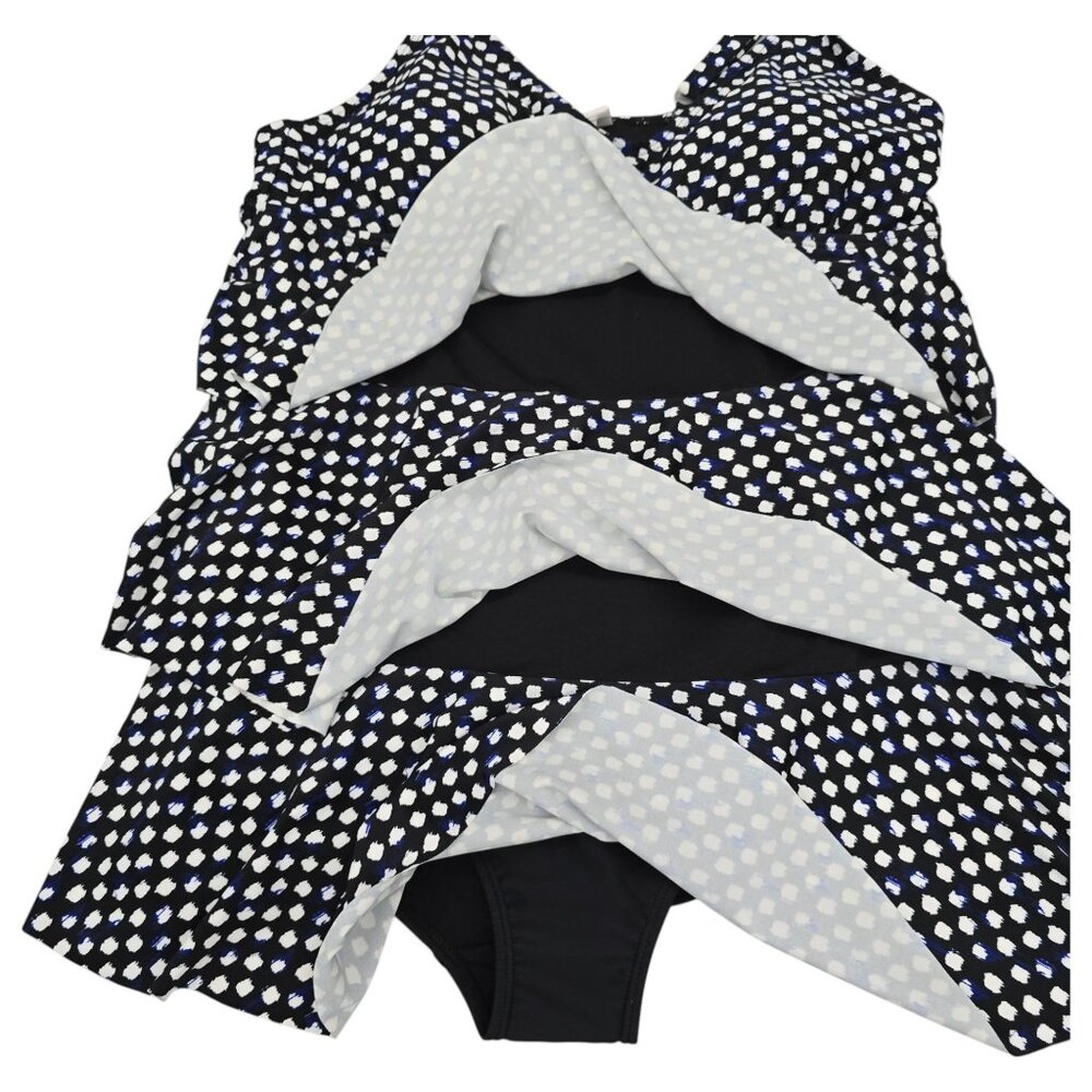 Jaclyn Smith One Piece Swimsuit Polka Dot Black White Layered Womens Size 20 - Picture 2 of 14